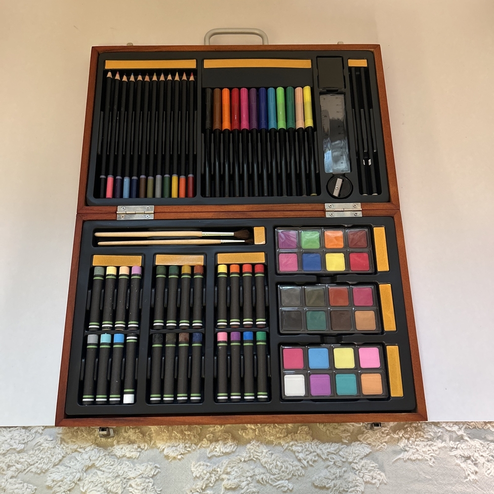 Deluxe Art Set with Colored Pencils and Pastels
